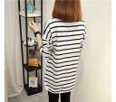 【限定価格→1,406円 7/29まで】長袖 女性用 Tシャツ Tシャツ 長袖Tシャツ レディース トップス 春 夏 秋 シンプル マリンセーラー ゆったり ボーダー柄