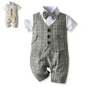 【最大P47倍~6/11まで】子供スーツ 半袖 フェイクレイヤード ベビー カバーオール キッズ 赤ちゃん ベビータキシード 普段着用 新生児 幼児 出産祝い ...