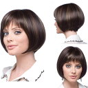 ウィッグ ボブ ショート 耐熱性繊維 無反射 前髪 ファッション 小顔 Bob 女性用 ナチュラル wig ブラックネット付き フルウィッグ レディーズ ストレート