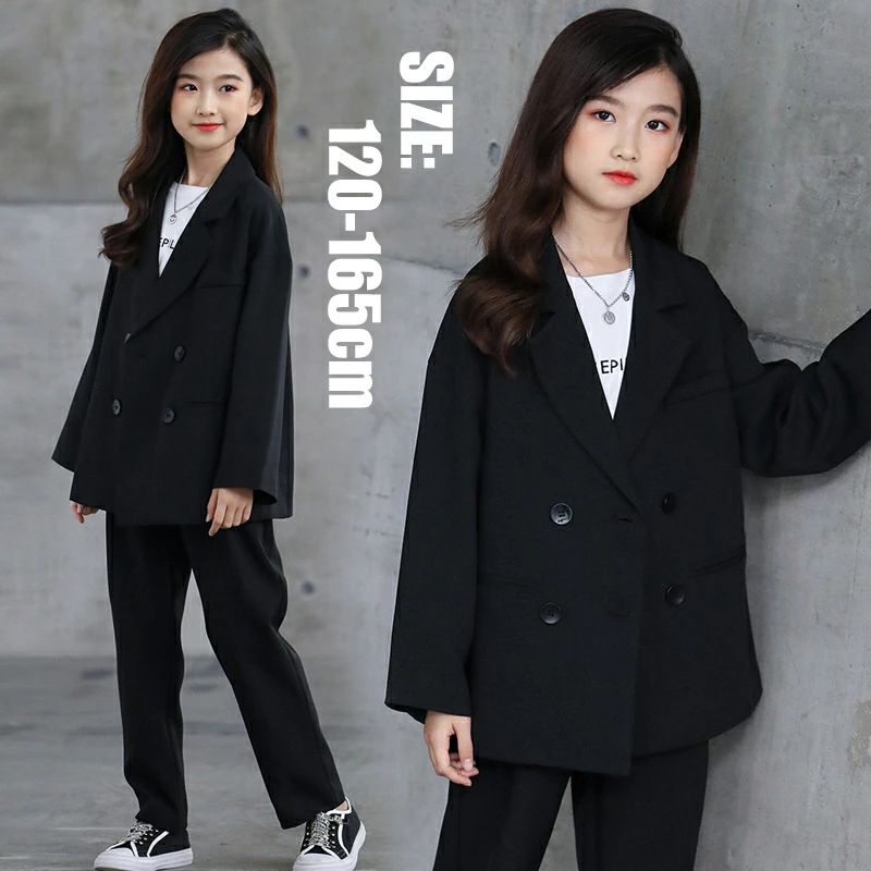 ブレザー 韓国子供服 女の子 キッズ 子ども ジュニア服 ボトムス ブレザー ズボン スーツ 無地 上品 ブラック パーティー 発表会 演奏会 結婚式 入学式 卒業式 七五三 成人式 120 130 140 150 160 165 おしゃれ ゆったり トップス