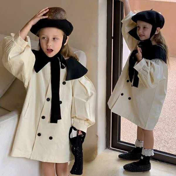 【P2倍！5488円→実質5378円 12/11 01:59まで】ロングコート キッズ 春秋 子供服 女の子 アウター 上着 子ども服 ジャケット スプリングコート おしゃれ 可愛い 140 130 120 110 100 90cm 入学 入園 幼稚園 小学生 誕生日 プレゼント キッズコート