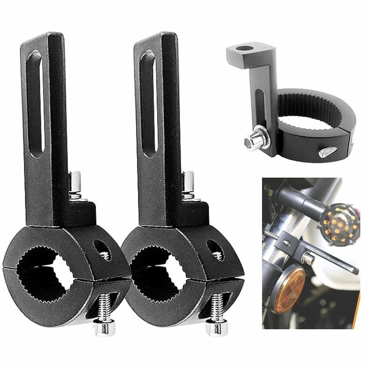 フォグランプステー バイク ステー 2個セット 穴あけ不要 LED 作業灯 前照灯 補助灯 汎用 パイプクランプ ステー Sサイズ：Φ約22mm・35mmに適用 Lサイズ：Φ約42mm・62mmに適用 ヘッドライトステー