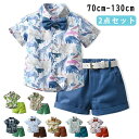 【新発売限定記念価格!】男の子 スーツ カジュアル 半袖 セットアップ ショートパンツ ポケット付 薄手 ハワイ風 子供服 ひんやり ベビースーツ キッズ服 ビ...