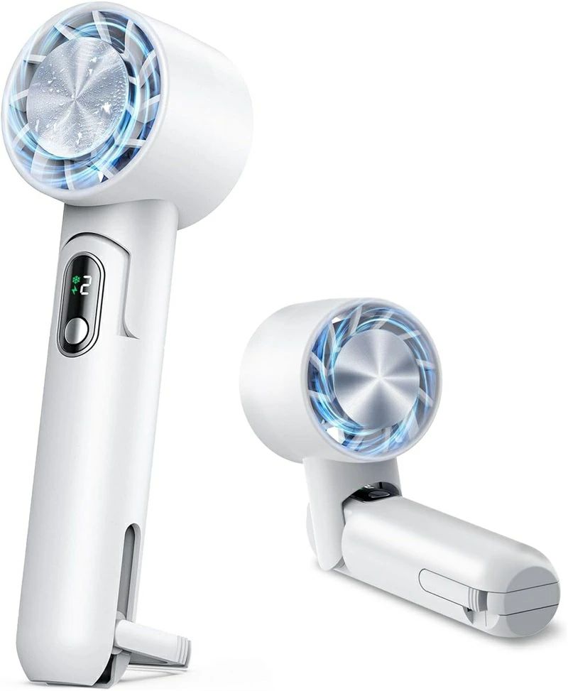 ハンディファン 手持ちファン 携帯扇風機 4000mAh 折りたたみ式 熱中症対策 ポータブルファン 冷却プレート付き