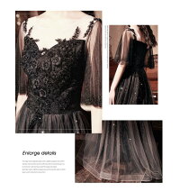 【新発売限定記念価格！】ドレス ロングドレス ウェディングドレス 大人 発表会 成人式 卒業パーティー 五分袖 ニロング 二次会ドレス ロング ブラック 紺色 おしゃれ 花嫁 披露宴 結婚式 海外挙式 XS・XXXL 演奏会用 結婚式 ピアノ レディースドレス 服装 合唱衣装