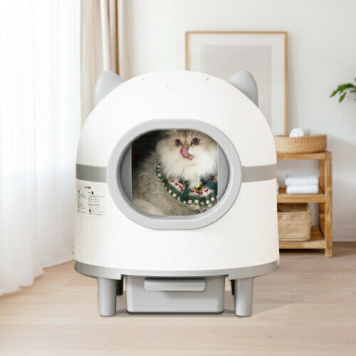 【クーポン最大1000円OFF!】自動猫トイレ 自動ネコトイレ 除菌 脱臭 消臭 飛び散り防止 猫用 自動 手動 清掃 多頭飼い 大容量 留守番 スマホ アプリ遠隔操作 キャットロボット 静音 超大容量 データ分析 猫健康管理 セーフティー