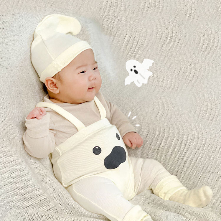 【クーポン最大1000円OFF!】ベビー服 2点セット ハロウィン衣装 かぼちゃ 幽霊 子供 帽子+キャミソールパンツ 女の子 男の子 パーティー 赤ちゃん キッズ 66/73/80/90cm Halloween 仮装 コスチューム コスプレ 写真撮影 記念