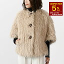【5%OFF対象】Max Mara マックスマーラ アウター ジャケット CALAMO クルーネックケープ レディース ベージュ ウール ファー ポンチョ ks...