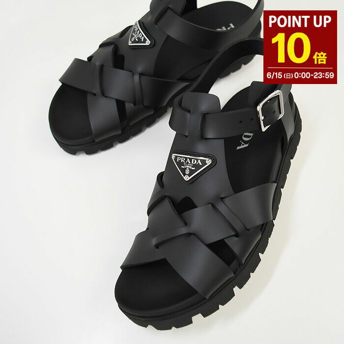 【P10倍】PRADA プラダ サンダル 靴 シューズ ラバー クロスサンダル 2X3118 3LK