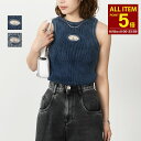【全品P5倍】DIESEL ディーゼル タンクトップ トップス M-ANCHOR-A-SL ノースリーブニット A14817 0ANAH レディース ブルー カ...