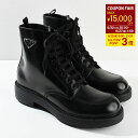 【全品P3倍&最大15,000円OFFクーポン】PRADA プラダ ブーツ 靴 ブラッシュドレザー 2TG220 055 メンズ ブラック レースアップ カーフ...