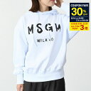 【全品P3倍&30%OFF対象】MSGM エムエスジーエム パーカー フーディ ロゴ プリント トレーナー 2000 MDM515 レディース ホワイト ブラッ...