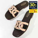 【全品P3倍&30%OFF対象】TOD'S トッズ フラットサンダル 靴 レザー XXW70K0GU70MID レディース ベージュ ホワイト ロゴ カジュアル...