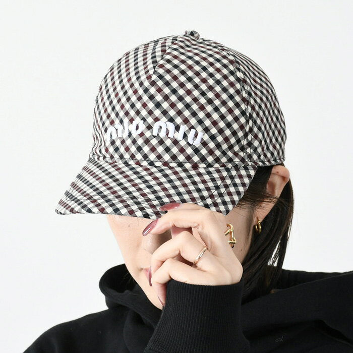 【全品対象最大P20倍】MIU MIU ミュウミュウ キャップ ギンガムチェックベースボールCAP 5HC179 2F84 レディース BORDEAUX ボルドー 帽子 ギンガムチェック ロゴ 人気 おすすめ ギフト プレゼントのサムネイル
