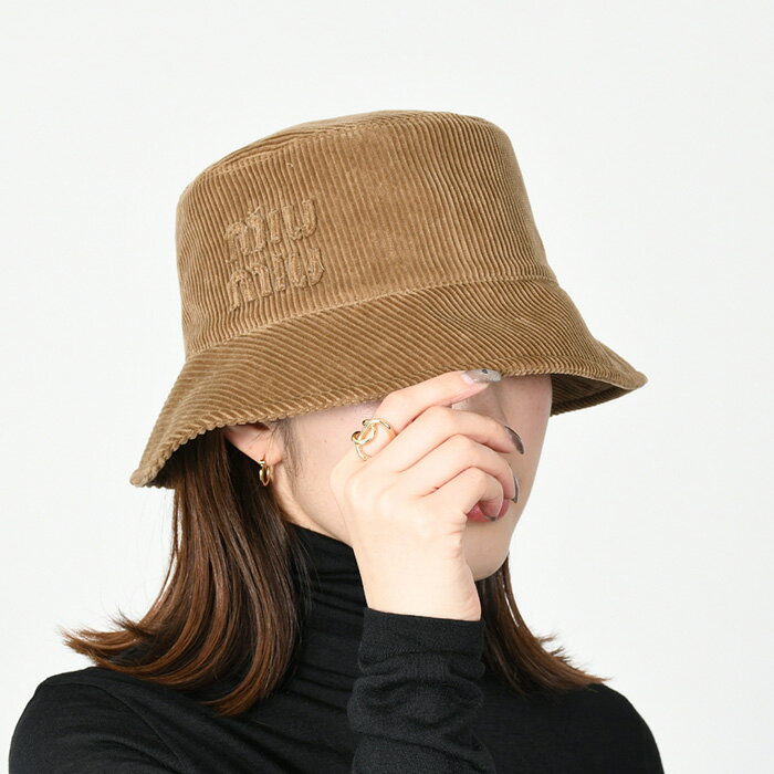 【全品対象最大P20倍】MIU MIU ミュウミュウ ハット 帽子 バケットハット ベルベットバケットHAT 5HC196 2F81 レディース CINNAMON ブラウン ベルベット ロゴ 刺しゅう シンプル 人気 ギフト プレゼントのサムネイル