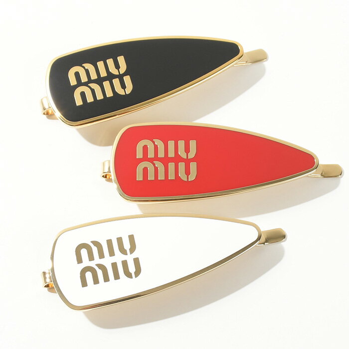 MIU MIU ミュウミュウ ヘアクリップ ヘアピン ヘアアクセサリー エナメルメタル 5IF147 2F6T レディース レッド ホワイト ブラック