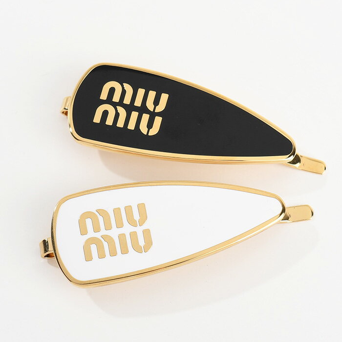 MIU MIU ミュウミュウ ヘアクリップ ヘアピン ヘアアクセサリー エナメルメタル 5IF147 2F6T レディース ホワイト レッドのサムネイル