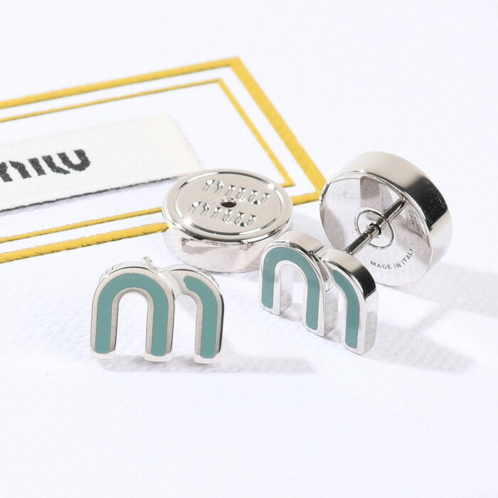 MIU MIU ミュウミュウ アクセサリー ピアス エナメルメタル ピアス 5JO911 2F6T レディース ロゴ パーティーのサムネイル