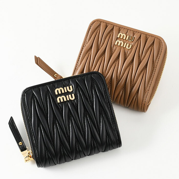 最終値下げ⭐︎正規品 MIU MIU 二つ折り財布 黒 めづらい レザー