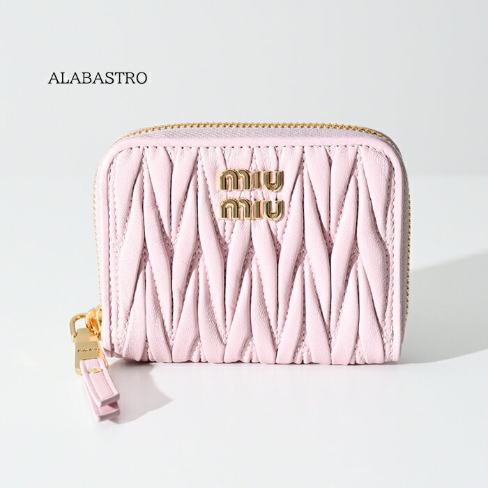 MIU MIU ミュウミュウ 財布 二つ折り財布 コンパクト財布 マテラッセ コインケース レザー 5MM268 2FPP レディース 折りたたみ財布 カードケース ミニ コンパクト ブラック ブルー ピンク 新作 ギフト プレゼント おすすめ