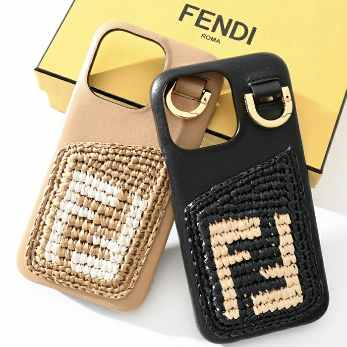 FENDI フェンディ アイフォンケース iPhoneケース ナッパレザー iPhone13Pro スマホケース レディース BLACK ブラック BEIGE ベージュ ラフィア カードホルダー ラムレザー スマホカバー 人気 ギフト プレゼント