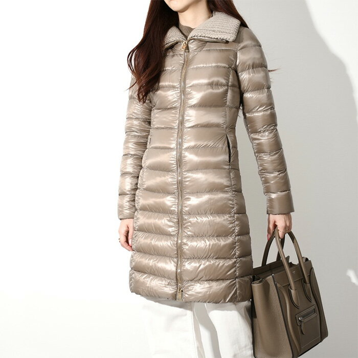 HERNO ヘルノ ダウン ダウンジャケット ELISA PI0650DIC M0312017 レディース ロング グレージュ ブラック ダウンコート ニット 無地 防寒 新作 ギフト プレゼント おすすめ