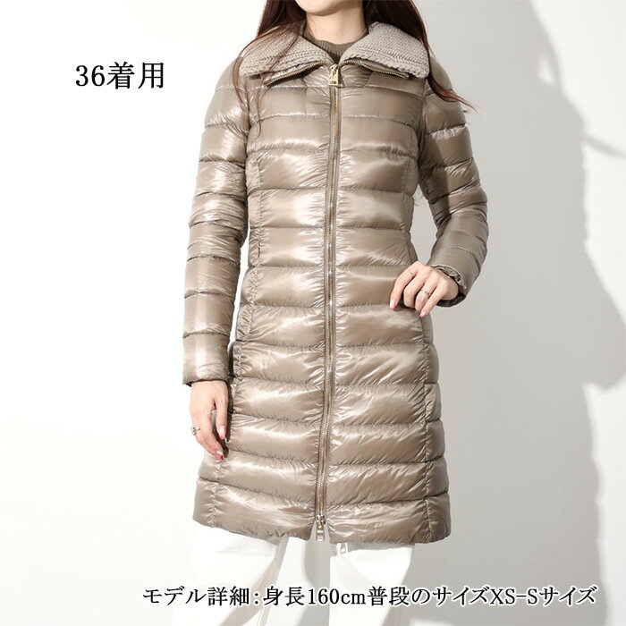 HERNO ヘルノ ダウン ダウンジャケット ELISA PI0650DIC M0312017 レディース ロング グレージュ ブラック ダウンコート ニット 無地 防寒 新作 ギフト プレゼント おすすめ