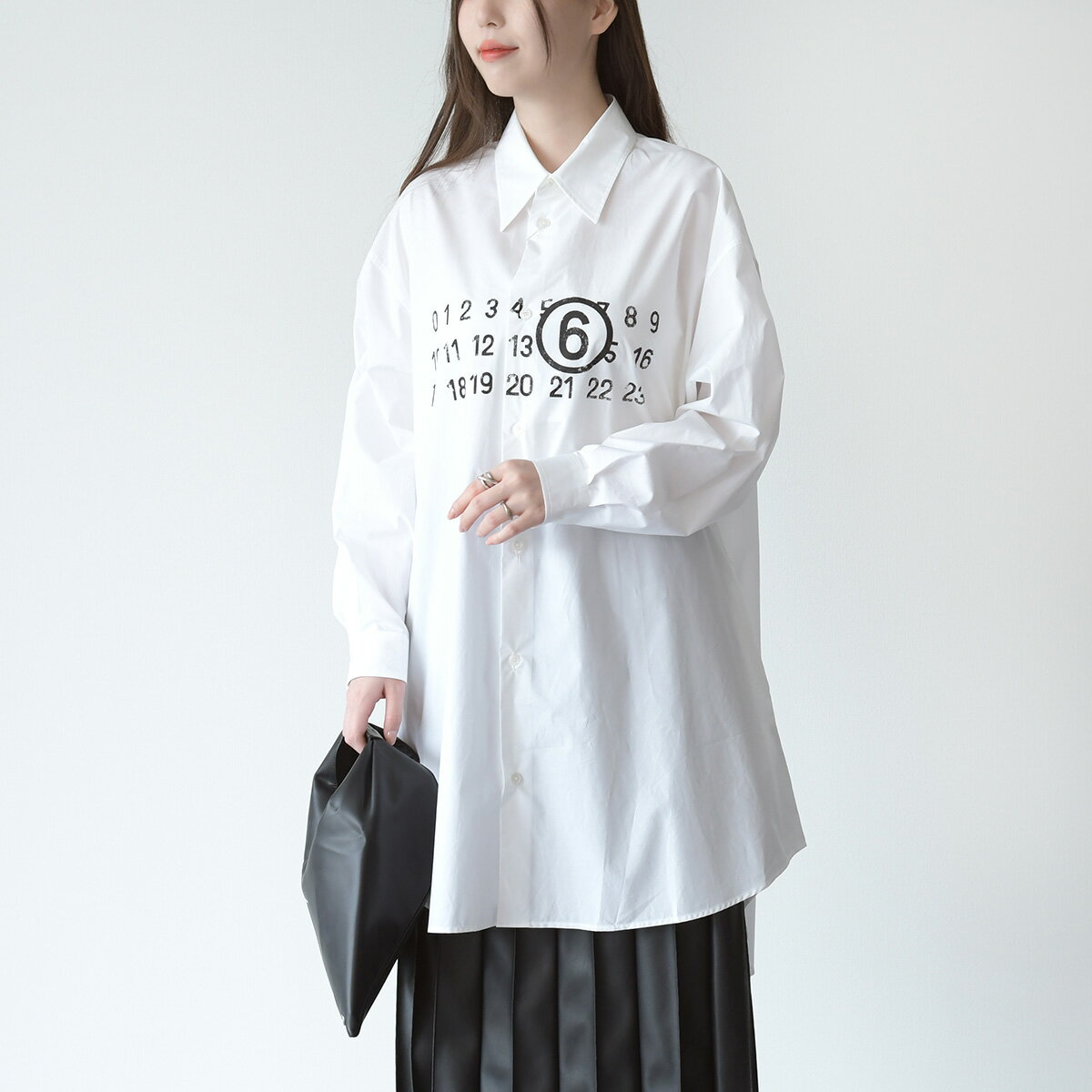 MM6 MAISON MARGIELA エムエムシックス メゾン マルジェラ シャツ ワンピース S52CT0780S47294 レディース ホワイト シャツワンピ ドレス 白シャツ オーバーサイズ 長袖のサムネイル