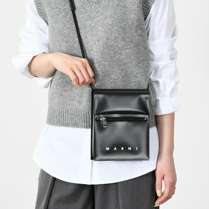 MARNI マルニ バッグ ショルダーバッグ シューレースストラップ付きポーチ SBMQ0036A1 P5769 レディース ユニセックス ブラック ミニバッグのサムネイル