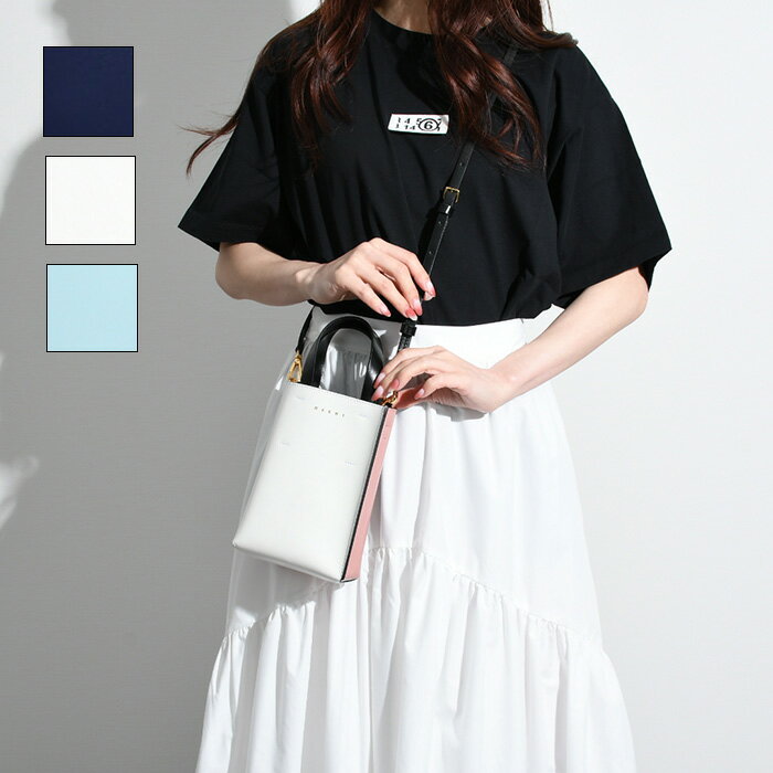 MARNI マルニ バッグ ミニバッグハンドバッグ SHMP0050 Y3LV639 レディース 2WAY ショルダーバッグ バイカラー MUSEO ナノ BAG トートバッグ グレー パープのサムネイル