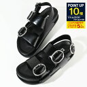 【P10倍&5%OFFクーポン】JILSANDER ジルサンダー サンダル スポーツサンダル バックルストラップ レザー J15WP0091 P2775 レディース ブラック 夏 フラットサンダル 0704cp