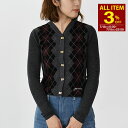 【3%OFF対象】GANNI ガニー カーディガン トップス ARGYLE KNIT CARDIGAN K2284 レディース グレー アーガイル柄 ボタン開閉...