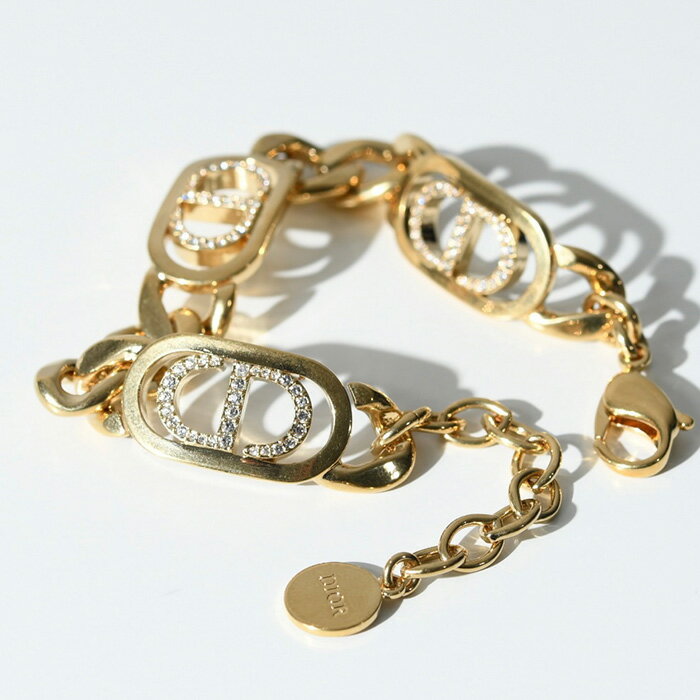 ディオール ブレスレット（レディース） DIOR ディオール ブレスレット アクセサリー 30 MONTAIGNE B1177MTGCY レディース GOLD ゴールド エレガント チェーン クリスタル ロゴ 人気 おすすめ ギフト プレゼント rc0420