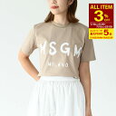 【全品3%OFF&エントリーで最大P5倍】【訳あり】MSGM エムエスジーエム ロゴ Tシャツ 3641 MDM510 レディース ベージュ ホワイト ロゴ 半袖 クルーネック コットン ビッグロゴ