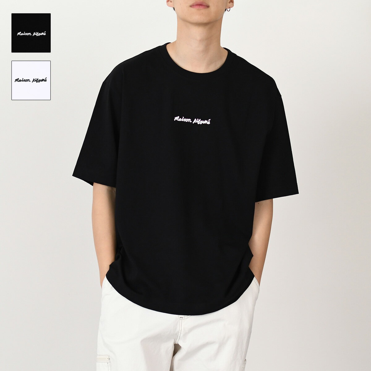 MAISON KITSUNE メゾン キツネ トップス Tシャツ エンブロイダリー オーバーサイズ 
