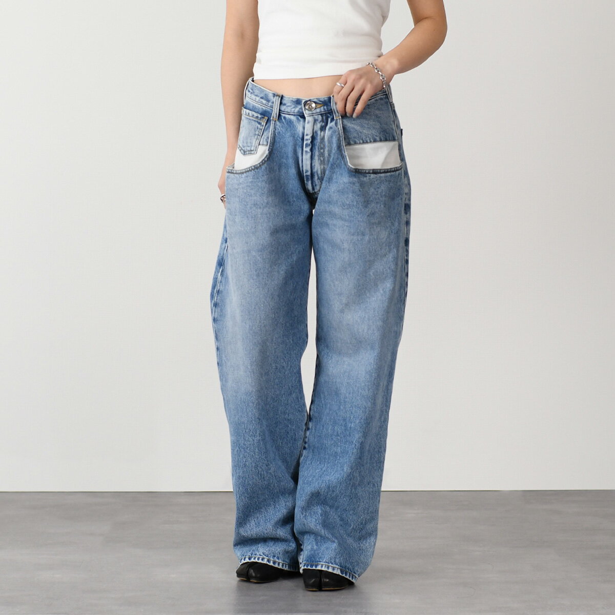 MAISON MARGIELA メゾン マルジェラ デニム ボトム ストレートデニム ジーンズ S51LA0052 S30513 レディース ブルー ローウエスト ストレートレッグのサムネイル