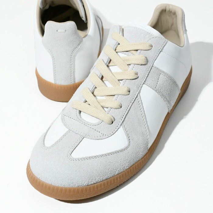 【11/1限定全品P5倍＆エントリーで全額ポイントバックのチャンス！】MAISON MARGIELA メゾン・マルジェラ REPLICA スニーカー 靴 メンズ ローカット レザー ラバーソール OFF WHITE ホワイト S57WS0236P1895 ギフト プレゼント オススメのサムネイル