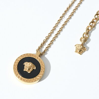 VERSACE ヴェルサーチ ヴェルサーチェ ネックレス ペンダント アクセサリー エナメル メドゥーサ ヴェルサーチ DG17255 DJMR メンズ ブラック ゴールド