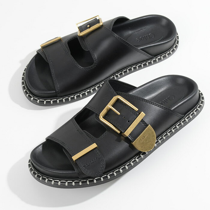 CHLOE クロエ スライドサンダル シューズ REBECCA CHC24S981D1 レディース 黒 BLACK ブラック フラット..