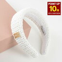 【8/5 0:00-23:59 P10倍】MIU MIU ミュウミュウ ヘアアクセサリー カチューシャ ウーブンファブリック ヘッドバンド 5IH025 2F73 レディース ホワイト ロゴ メタルロゴ 春夏