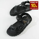 【8/5 0:00-23:59 P10倍】PRADA プラダ サンダル シューズ Nappa leather 1X433N 038 ブラック BLACK 黒 レ...