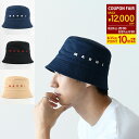 【8/25限定P10倍&最大12,000円オフクーポン】MARNI マルニ ハット 帽子 CLZC0110S0UTC311 オーガニックギャバジン製 バケットハット メンズ ユニセックス ブラック ネイビー ベージュ ペア お揃い 0825p