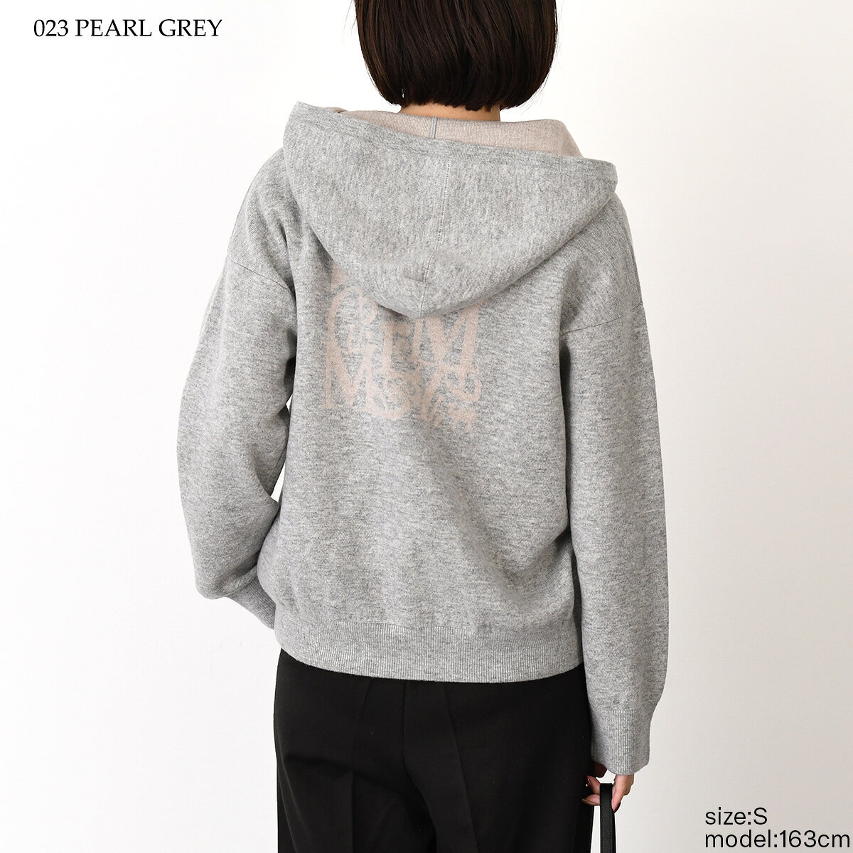 Max Mara マックスマーラ パーカー KURT クルト ウール カシミヤ フーディ 9346033600 レディース ベージュ グレー フード ダブルファスナー 羽織 カジュアル ロゴ select-felice2017-10010649 セレクトショップFELICE サンプル画像3