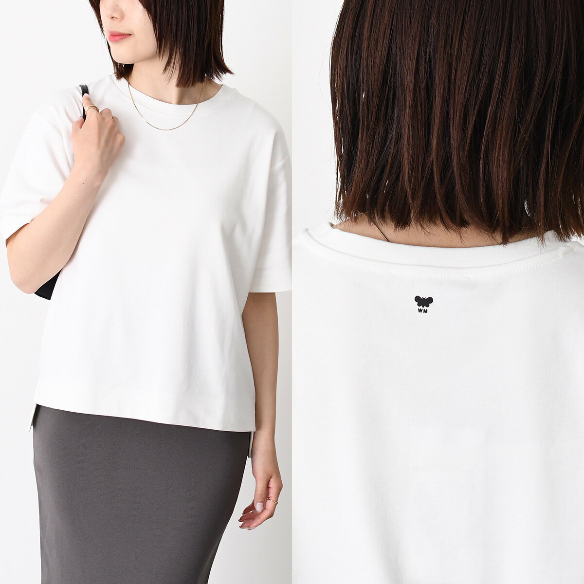 Weekend Max Mara ウィークエンド マックスマーラ Tシャツ トップス MULTID ムルティD コットン ジャージー WKDMULTID 2615941031 レディース ホワイト 半袖 クルーネック シンプル 26SS新入荷
