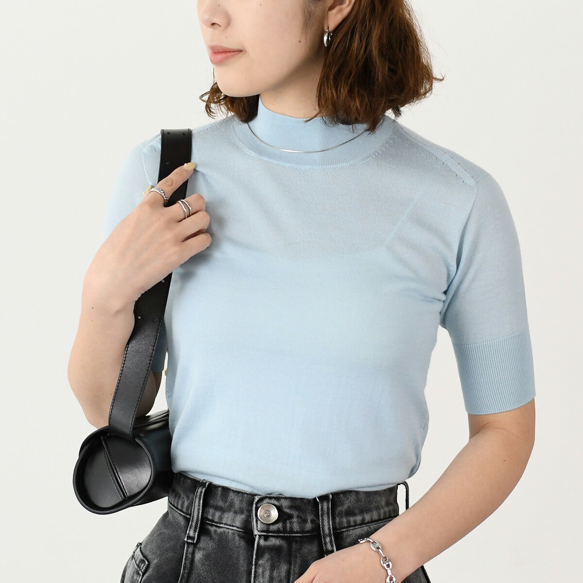 極美品　JIL SANDER ジルサンダー　半袖　ニット JIL SANDER - 美品JIL SANDERジルサンダープラスクルーネック