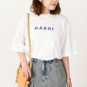 MARNI マルニ Tシャツ トップス カットソー ロゴ コットンTシャツ HUMU0223HP USCX51 レディース ユニセックス アイボリー コットン ロゴT 半袖 春 夏 kkcp inkcp