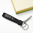 MARNI マルニ キーリング キーホルダー ロゴ刺しゅう レザーキーリング PCMI0018A2 P6533 メンズ ユニセックス ブルー ブラック ロゴ キ...