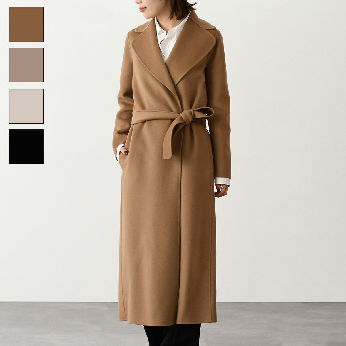 S Max Mara エス マックスマーラ POLDO ピュア ヴァージンウール ダブルフェイス コート 90160923 レディース ベージュ キャメル ロング 人気 秋冬のサムネイル