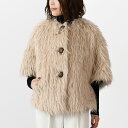 Max Mara マックスマーラ アウター ジャケット CALAMO クルーネックケープ レディース ベージュ ウール ファー ポンチョ