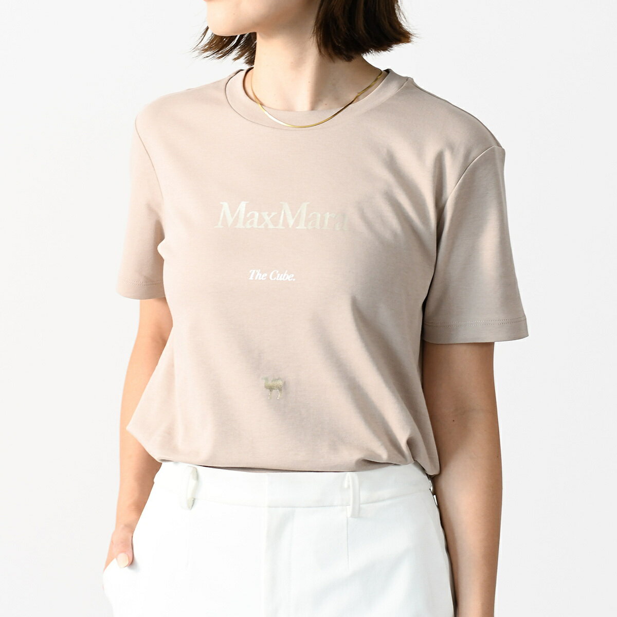 【全品P3倍&SPECIALクーポン配布中】S Max Mara エス マックスマーラ Tシャツ トップス ジャージプリントTシャツ QUIETO 9971014106 レディース 半袖 クルーネック ベージュ コットン ブランドロゴ バックプリント 人気 おすすめのサムネイル